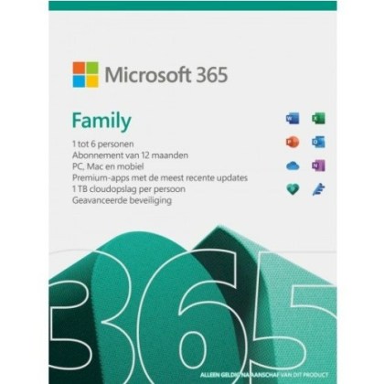 Microsoft 365 Family Meertalig - 1 jaar - ESD